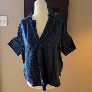 Madewell Navy Striped Blouse